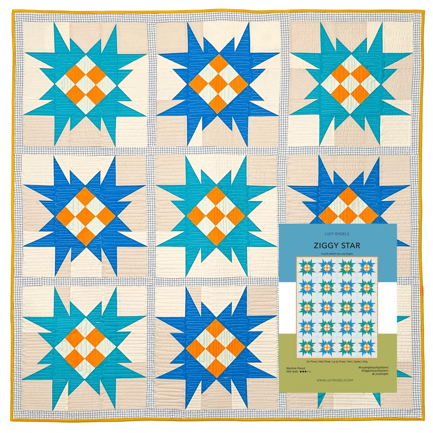 Ziggy Star Quilt Pattern - Printed