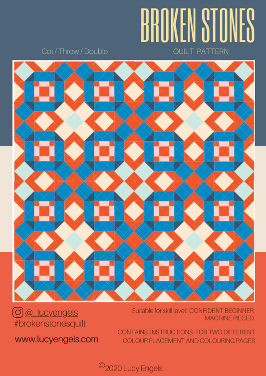 Broken Stones Quilt Pattern - Paper Pattern