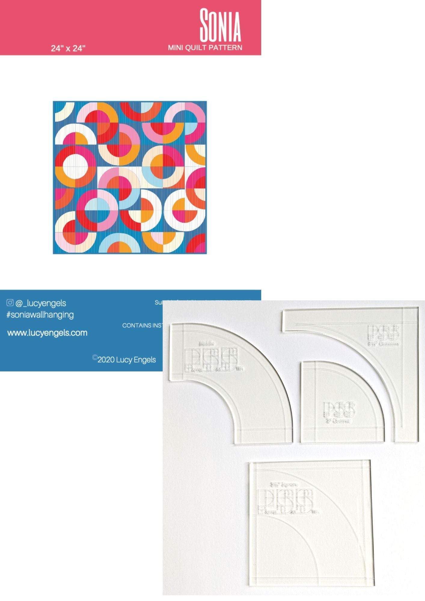 Sonia Paper Pattern & 3.5" DDP Acrylic Template Set